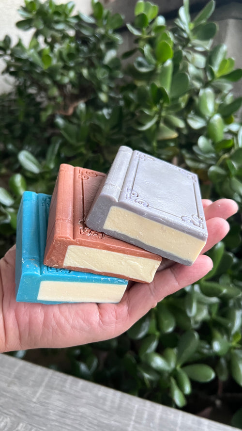 Book-Shaped Goat Milk Bar Soap – Hibiscus & Honey Scented Gift for Book Lovers | Lather by Lani